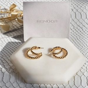 Rendor - gold double braided hoops - new in packaging
